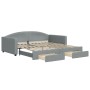 Trundle sofa bed with drawers light gray fabric 100x200 cm by vidaXL, Beds and slatted bases - Ref: Foro24-3197229, Price: 29...