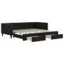 Trundle sofa bed with drawers black fabric 100x200 cm by vidaXL, Beds and slatted bases - Ref: Foro24-3196621, Price: 296,17 ...