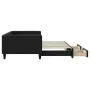 Trundle sofa bed with drawers black fabric 100x200 cm by vidaXL, Beds and slatted bases - Ref: Foro24-3196621, Price: 296,17 ...