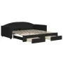 Trundle sofa bed with drawers black fabric 100x200 cm by vidaXL, Beds and slatted bases - Ref: Foro24-3197231, Price: 300,95 ...