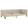 Trundle sofa bed with drawers cream fabric 100x200 cm by vidaXL, Beds and slatted bases - Ref: Foro24-3196623, Price: 296,27 ...