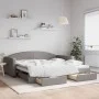 Sofá cama nido con cajones tela gris taupe 100x200 cm de vidaXL, Camas y somieres - Ref: Foro24-3197232, Precio: 302,08 €, De...