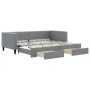 Trundle sofa bed with drawers light gray fabric 90x200 cm by vidaXL, Beds and slatted bases - Ref: Foro24-3196614, Price: 289...