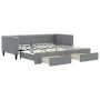 Sofá cama nido con cajones tela gris claro 90x190 cm de vidaXL, Camas y somieres - Ref: Foro24-3196624, Precio: 300,59 €, Des...
