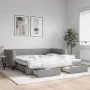 Sofá cama nido con cajones tela gris claro 100x200 cm de vidaXL, Camas y somieres - Ref: Foro24-3196619, Precio: 297,42 €, De...
