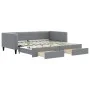 Trundle sofa bed with drawers light gray fabric 100x200 cm by vidaXL, Beds and slatted bases - Ref: Foro24-3196619, Price: 29...