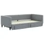 Trundle sofa bed with drawers light gray fabric 100x200 cm by vidaXL, Beds and slatted bases - Ref: Foro24-3196619, Price: 29...