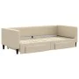 Trundle sofa bed with drawers cream fabric 90x200 cm by vidaXL, Beds and slatted bases - Ref: Foro24-3196618, Price: 288,00 €...