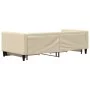 Trundle sofa bed with drawers cream fabric 90x200 cm by vidaXL, Beds and slatted bases - Ref: Foro24-3196618, Price: 288,00 €...