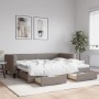 Trundle sofa bed with drawers taupe gray fabric 90x200 cm by vidaXL, Beds and slatted bases - Ref: Foro24-3196617, Price: 289...