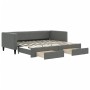Sofá cama nido con cajones tela gris oscuro 90x200 cm de vidaXL, Camas y somieres - Ref: Foro24-3196615, Precio: 282,91 €