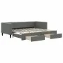 Sofá cama nido con cajones tela gris oscuro 90x200 cm de vidaXL, Camas y somieres - Ref: Foro24-3196615, Precio: 289,44 €, De...
