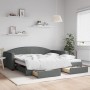Sofá cama nido con cajones tela gris oscuro 100x200 cm de vidaXL, Camas y somieres - Ref: Foro24-3197230, Precio: 299,73 €, D...