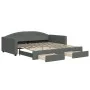 Trundle sofa bed with drawers dark gray fabric 100x200 cm by vidaXL, Beds and slatted bases - Ref: Foro24-3197230, Price: 299...