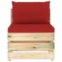 Ecksofa mit grau imprägnierten Holzkissen von vidaXL, Modulare Sofas für den Außenbereich - Ref: Foro24-3074513, Preis: 88,81...