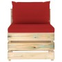 Ecksofa mit grau imprägnierten Holzkissen von vidaXL, Modulare Sofas für den Außenbereich - Ref: Foro24-3074513, Preis: 93,27...