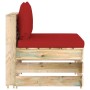 Ecksofa mit grau imprägnierten Holzkissen von vidaXL, Modulare Sofas für den Außenbereich - Ref: Foro24-3074513, Preis: 93,27...
