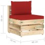 Sectional central sofa with gray impregnated wood cushions by vidaXL, Modular outdoor sofas - Ref: Foro24-3074513, Price: 91,...