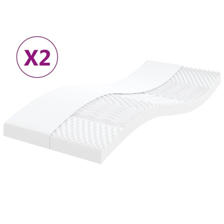 Schaumstoffmatratzen 2 Einheiten 7 Zonen Härte 20 ILD 100x200 cm von vidaXL, Matratzen - Ref: Foro24-356364, Preis: 177,94 €,...