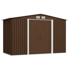 Gartenlagerschuppen aus braunem Stahl 257x205x178 cm von vidaXL, Schuppen - Ref: Foro24-47031, Preis: 320,49 €, Rabatt: %