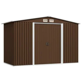 Gartenlagerschuppen aus braunem Stahl 257x205x178 cm von vidaXL, Schuppen - Ref: Foro24-47031, Preis: 306,08 €, Rabatt: %