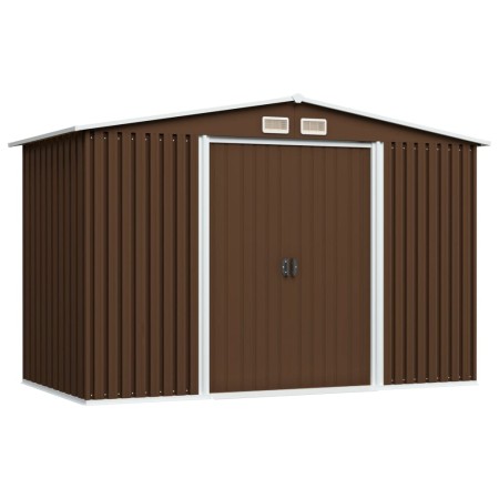 Garden storage shed, brown steel, 257x205x178 cm by vidaXL, Sheds - Ref: Foro24-47031, Price: 319,73 €, Discount: %