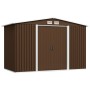 Garden storage shed, brown steel, 257x205x178 cm by vidaXL, Sheds - Ref: Foro24-47031, Price: 319,73 €, Discount: %