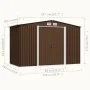 Garden storage shed, brown steel, 257x205x178 cm by vidaXL, Sheds - Ref: Foro24-47031, Price: 313,67 €, Discount: %