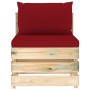 Ecksofa mit grau imprägnierten Holzkissen von vidaXL, Modulare Sofas für den Außenbereich - Ref: Foro24-3074516, Preis: 94,33...