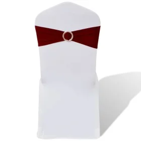 Elastic decorative bow for chairs with buckle 25 pieces Bordeaux by vidaXL, Covers - Ref: Foro24-130347, Price: 29,65 €, Disc...
