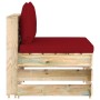 Ecksofa mit grau imprägnierten Holzkissen von vidaXL, Modulare Sofas für den Außenbereich - Ref: Foro24-3074516, Preis: 94,33...