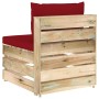 Ecksofa mit grau imprägnierten Holzkissen von vidaXL, Modulare Sofas für den Außenbereich - Ref: Foro24-3074516, Preis: 94,33...