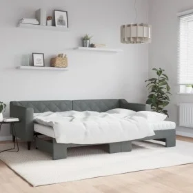 Trundle sofa bed with dark gray fabric mattress 80x200 cm by vidaXL, Beds and slatted bases - Ref: Foro24-3197440, Price: 417...