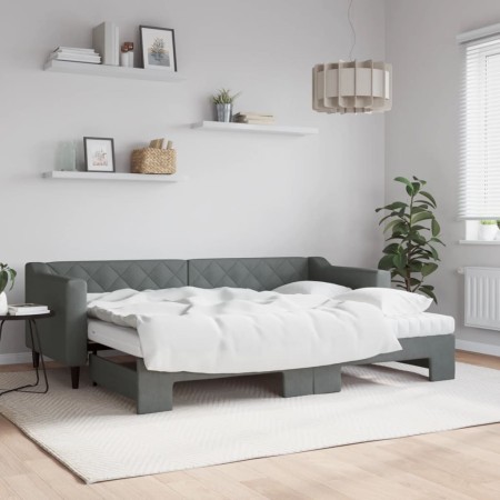 Trundle sofa bed with dark gray fabric mattress 80x200 cm by vidaXL, Beds and slatted bases - Ref: Foro24-3197440, Price: 417...