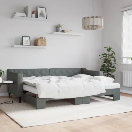 Trundle sofa bed with dark gray fabric mattress 80x200 cm by vidaXL, Beds and slatted bases - Ref: Foro24-3197440, Price: 417...
