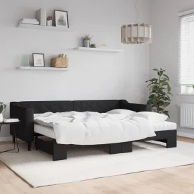 Trundle sofa bed with black fabric mattress 80x200 cm by vidaXL, Beds and slatted bases - Ref: Foro24-3197441, Price: 417,79 ...