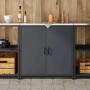 Gabinete de Almacenamiento para Cocina Antracita Acero