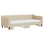 Trundle sofa bed with cream fabric mattress 80x200 cm by vidaXL, Beds and slatted bases - Ref: Foro24-3197443, Price: 418,88 ...