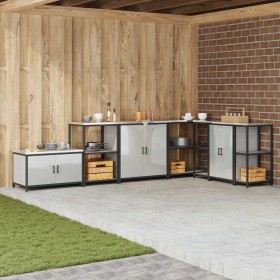 Gabinete de Almacenamiento para Cocina con estante Plateado