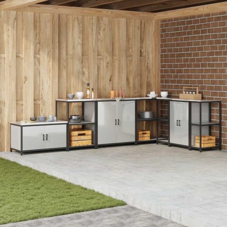 Gabinete de Almacenamiento para Cocina con estante Plateado