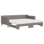 Trundle sofa bed with taupe gray fabric mattress 90x200 cm by vidaXL, Beds and slatted bases - Ref: Foro24-3197447, Price: 44...