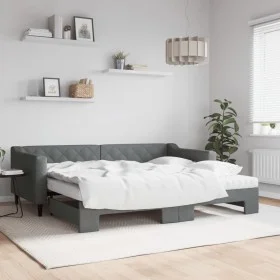 Trundle sofa bed with dark gray fabric mattress 90x200 cm by vidaXL, Beds and slatted bases - Ref: Foro24-3197445, Price: 450...