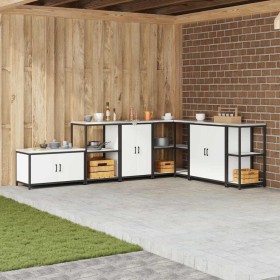 Gabinete de Almacenamiento para Cocina con estante Blanco Acero