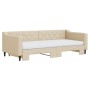 Trundle sofa bed with cream fabric mattress 90x200 cm by vidaXL, Beds and slatted bases - Ref: Foro24-3197448, Price: 440,84 ...