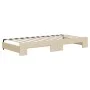 Trundle sofa bed with cream fabric mattress 90x200 cm by vidaXL, Beds and slatted bases - Ref: Foro24-3197448, Price: 442,26 ...