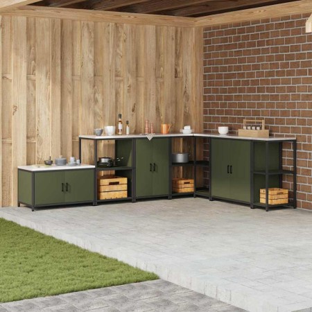 Gabinete de Almacenamiento para Cocina Verde oliva Acero en Armarios de cocina | Comprar online en Foro24