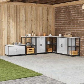 Gabinete de Almacenamiento para Cocina con estante Plateado