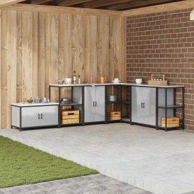 Gabinete de Almacenamiento para Cocina con estante Plateado en Armarios de cocina | Comprar online en Foro24