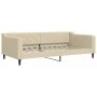 Trundle sofa bed with cream fabric mattress 100x200 cm by vidaXL, Beds and slatted bases - Ref: Foro24-3197453, Price: 432,30...