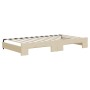 Trundle sofa bed with cream fabric mattress 100x200 cm by vidaXL, Beds and slatted bases - Ref: Foro24-3197453, Price: 431,27...